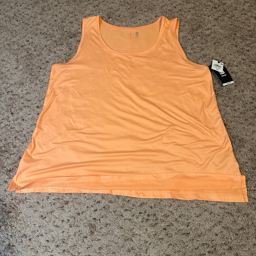 Women's Ideology Orange Melon Sorbet Tank Top Plus Size 1X